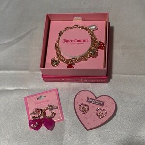 Juicy couture bracelets and 2 earrings